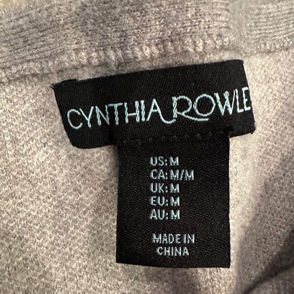 CYNTHIA ROWLEY WOMENS GRAY POLKA DOT SWEATER MEDIUM - Picture 6 of 7